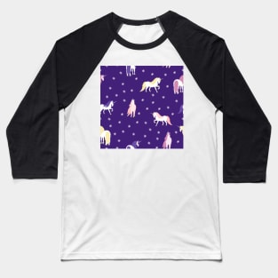 Unicorns and Snow Baseball T-Shirt